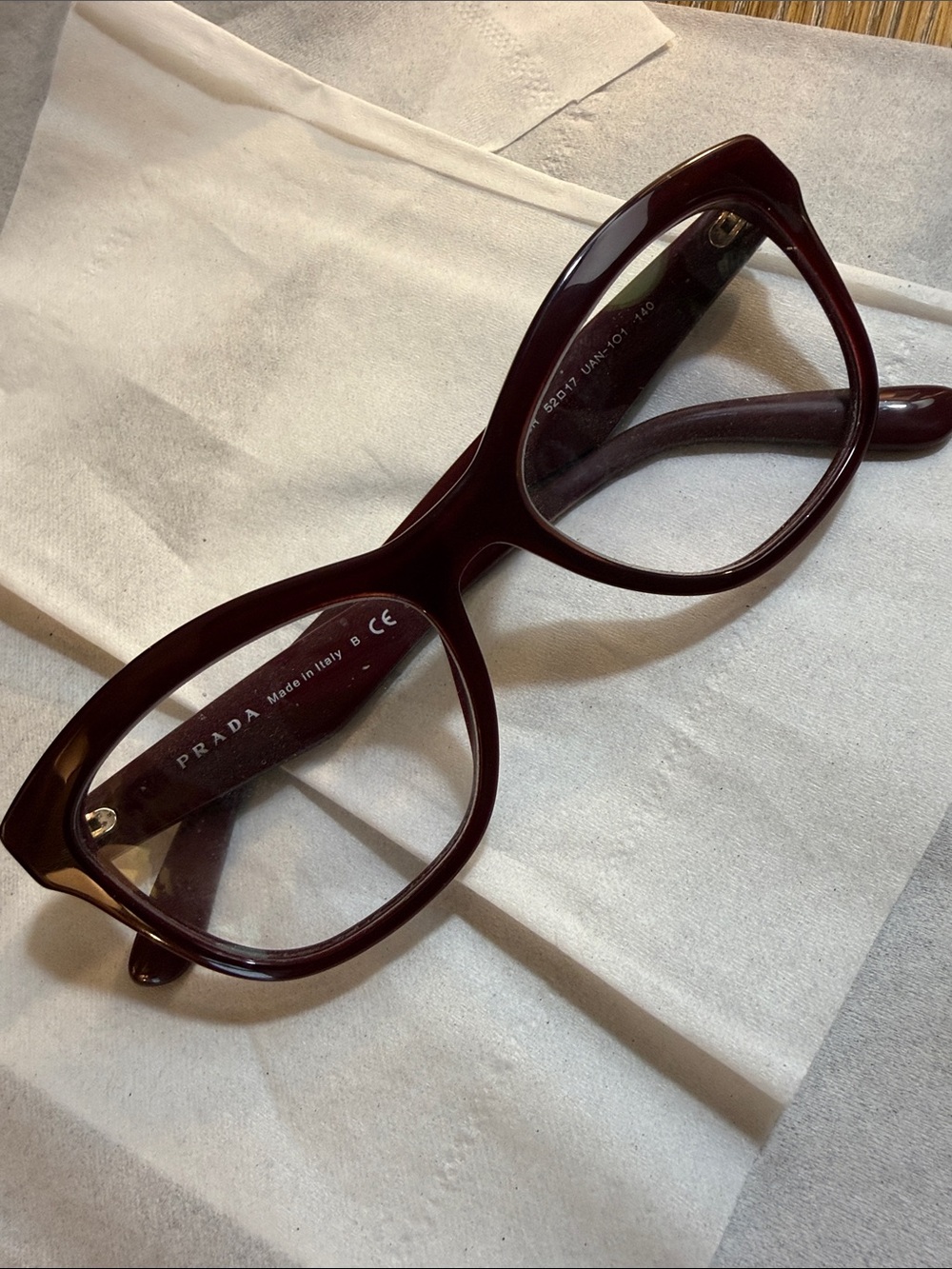Prada Burgundy Cat-Eye Women's Glasses